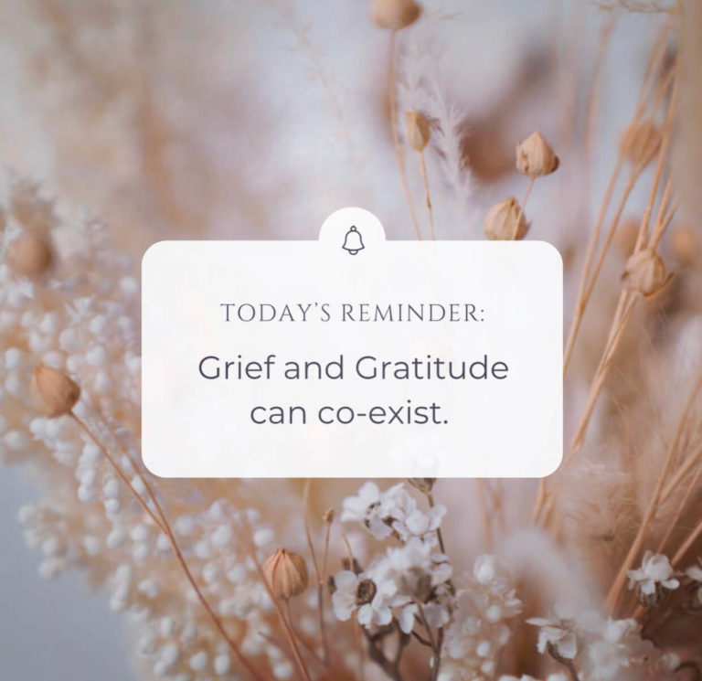 grief and gratitude, love and loss, life and loss, feeling grateful while grieving, grief healing, grieving community, loss of a family member, loss of a loved one, loss through death, humanity composed, pmimissyou